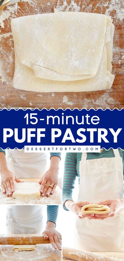 Love easy homemade staples? Turn to this small batch baking recipe for some DIY bread! In just a few steps, you can have homemade puff pastry dough for apple turnovers, and also for other sweet and savory fillings! Turnover Dough, Puff Pastry Dough Recipe, Puff Pastry From Scratch, Make Puff Pastry, Easy Puff Pastry Recipe, Homemade Puff Pastry, Pastry Dough Recipe, Pastry Puff, Rough Puff Pastry