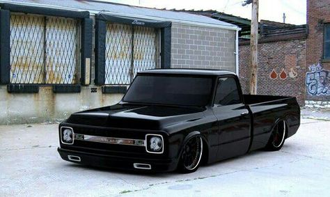 Blacked out C10 67 72 Chevy Truck, Chevy 4x4, 72 Chevy Truck, Bagged Trucks, Bmw Isetta, Lowered Trucks, C10 Chevy Truck, Chevrolet C10, Vw T1