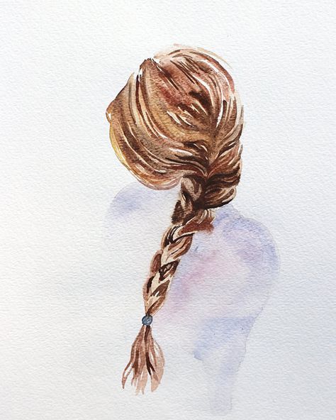 Sang the Swallow Watercolor Painting, Braids, Hair, Watercolour Painting, Plaits