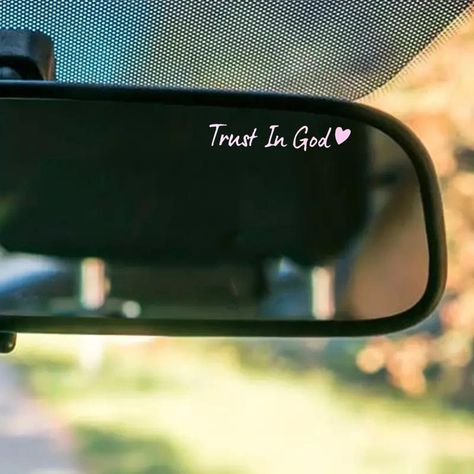 Letter & Heart Pattern Car Rearview Mirror Sticker for Fall, 2 Counts Self-adhesive Car Mirror Decal, Car Exterior Decoration Accessories, Men Gifts Car Mirror Decals, Church Inspiration, Jesus Clothes, Jesus Gifts, Christian Shirts Designs, Trust In God, He Is My Everything, Exterior Decoration, Mirror Decal