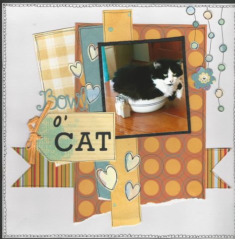 Cat Scrapbook Layouts, Dog Scrapbook Layouts, Cat Scrapbook, Pet Scrapbook Layouts, Dog Scrapbook, Scrapbook Design Layout, Pet Scrapbook, Card Candy, Boy Cat