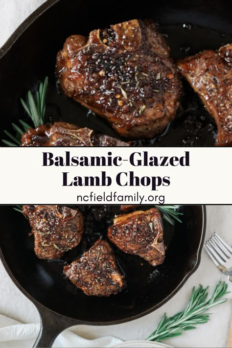 Lamb Loin Recipes, Lamb Chops Oven, Braised Lamb Chops, Lamb Chops Marinade, Lamb Loin Chop Recipes, Lamb Chops Pan Seared, Luncheon Recipes, Spring Luncheon, Balsamic Marinade