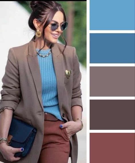 Creative Business Outfits For Women, Cool Summer Outfits Palette, Coordinates Outfits, Colour Combinations Fashion, Color Combos Outfit, Color Blocking Outfits, Color Combinations For Clothes, Color Trends Fashion, Design Moda