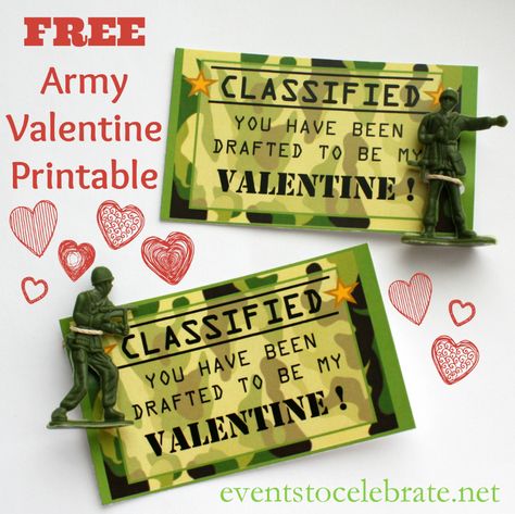 Free Valentine's Day Printable: Army Valentine - Army Valentines, Paul Bonner, God's Army, Candy Free Valentines, Happy Hearts Day, Valentine's Day Printables, Printable Valentine, Valentines Printables Free, Free Candy