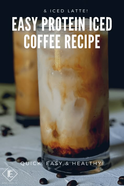 Protein Iced Coffee, Protein Powder Coffee, Healthy Iced Coffee, Protein Drink Recipes, Iced Coffee Protein Shake Recipe, Iced Coffee Protein Shake, Coffee Protein Shake, Quick Protein, Iced Coffee Recipe