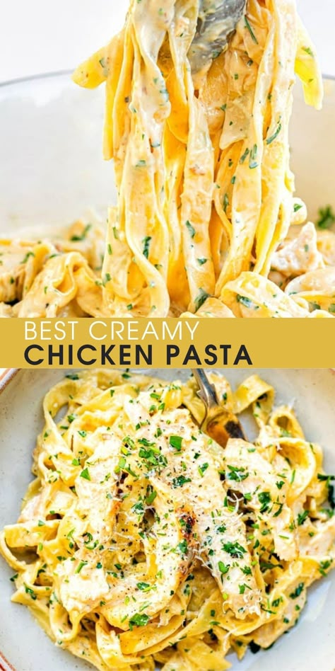 Easy Chicken Alfredo Recipe, Simple Chicken Alfredo Recipe, Easy Chicken Alfredo, Easy Pasta Dinner Recipes, Creamy Chicken Pasta Recipes, Alfredo Sauce Recipe Easy, Chicken Alfredo Recipe, Pasta Alfredo, Creamy Pasta Recipes