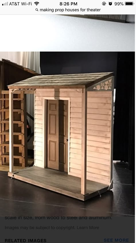 House Set Design, Stage Set Design Theatre House, Theater Decor Stage Set Design, Theatre Props Diy, Simple Theatre Set Design, Diy Christmas Yard Deer, Diy Puppet Theater Wood, Miniature Theatre Stage, Wooden Puppet Theatre