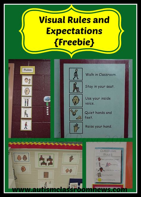 Visual Rules and Expectations (FREEBIE!) Classroom Visuals, Communication Boards, Asd Classroom, Behavior Reflection, Sped Classroom, Life Skills Classroom, Self Contained Classroom, Classroom Management Strategies, Visual Aid