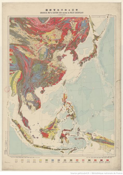 Geological map of Eastern Asia including the Malay archipelago | Gallica Malay Archipelago, Geological Map, All Continents, Asia Map, Amazing Maps, India Map, Framed Map, Unique Maps, Artsy Photos