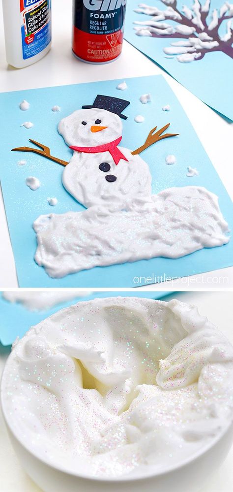 This DIY snow paint is SO COOL and so easy to make! This puffy snow paint is such a great winter craft idea for kids that you can make in less than 10 minutes using simple supplies. Use this snow paint recipe to make a snowman, trees, or even snowflakes. It even stays puffy after it dries! Snowman Craft Toddler, January Crafts For Kids Preschool, Snow Paint, Cool Crafts For Kids, Craft Ideas With Paper, Crafts Winter, Snow Crafts, January Art, Grandma Ideas