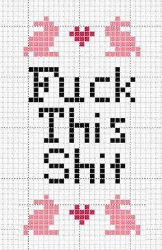 Cross Stitch Quotes, Graph Crochet, Tiny Cross Stitch, Subversive Cross Stitch, Pixel Crochet, Tapestry Crochet Patterns, Pixel Pattern, Cross Stitch Funny, Pixel Art Pattern