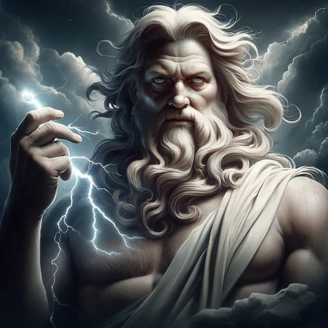 Download Ai Generated, Zeus, God. Royalty-Free Stock Illustration Image Zeus Greek, Zeus Jupiter, Zeus God, Thunder Photography, Greece History, Warriors Illustration, Great Warriors, Greek Goddess Costume, Electric Energy