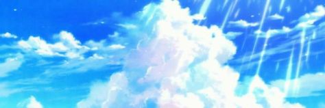 header blue ññ Sky Twitter, Blue Twitter Header, Blue Banner, Banner Gif, Blue Anime, White Sky, Cyan Blue, Header Banner, Anime Figurines