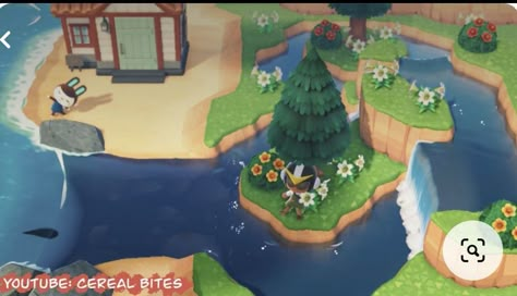 Acnh River Mouth, Acnh River, Mouth Ideas, Cottagecore Animals, Animal Crossing Island Inspo, Motif Acnl, Acnh Cottagecore, River Mouth, Animal Crossing 3ds