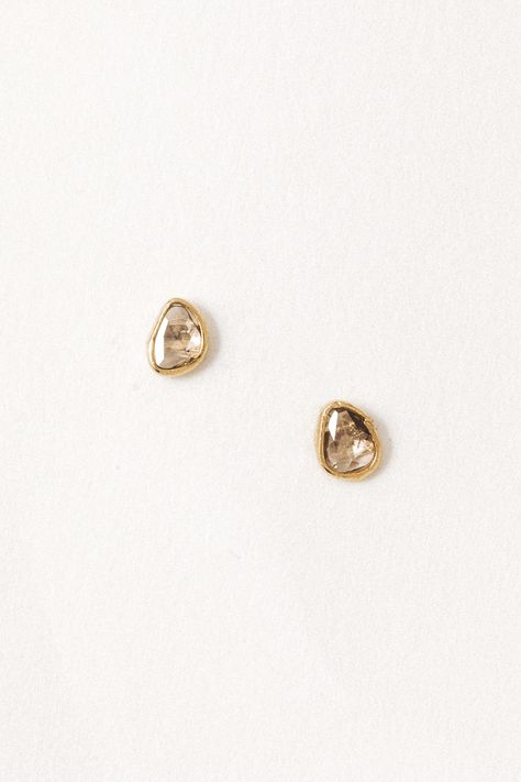 9kt Diamond Slice Studs – Child of Wild Mini Earrings, Gold Stud Earrings, Special Jewelry, Pinterest Closet, Solid Gold Jewelry, Gold Stud, Jewelry Inspo, Rose Cut Diamond, Gold Studs