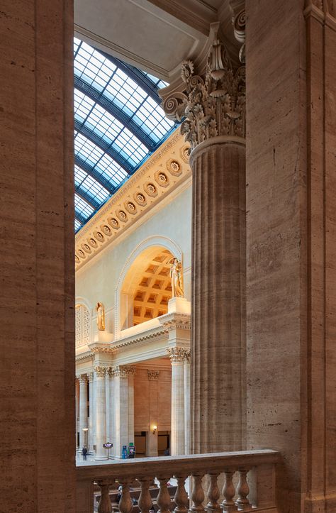 Gallery of Chicago Union Station Great Hall Restoration / Goettsch Partners - 17 Union Station Chicago, Chicago Union Station, Great Hall, Union Station, Train Station, Louvre, Temple, Chicago, Architecture