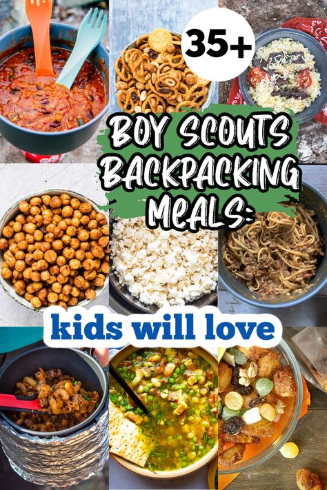 One Pot Backpacking Meals, Cheap Backpacking Meals, Backpack Camping Meals, Backpacking Stove Meals, Best Backpacking Meals, Girl Scout Camping Meals, Backpacking Meal Ideas, Scout Camping Meals, Easy Backpacking Meals