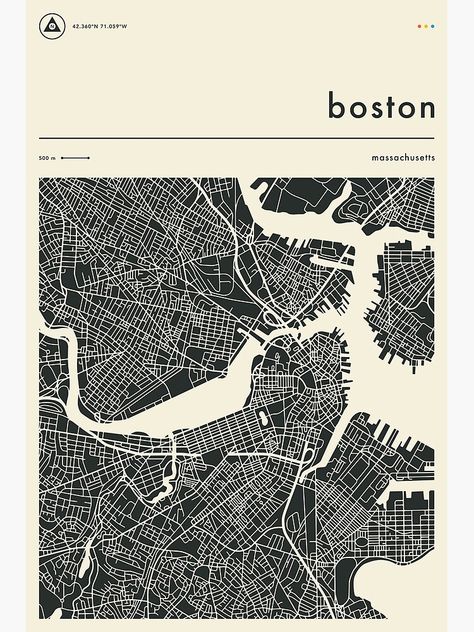 "BOSTON MAP" Poster by JazzberryBlue | Redbubble Gallery Wall Themes, Boston Map Print, Boston Art Print, Boston Poster, Boston Print, Boston Map, College Poster, Boston Art, Instagram Feed Planner