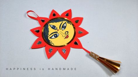 Durga Puja Craft Ideas, Durga Puja Craft Ideas For Kids, Durga Puja Decoration, Puja Decoration, Wall Hanging Paper Craft, Hanging Paper Craft, Craft Ideas Paper, Ma Durga, School Art Activities