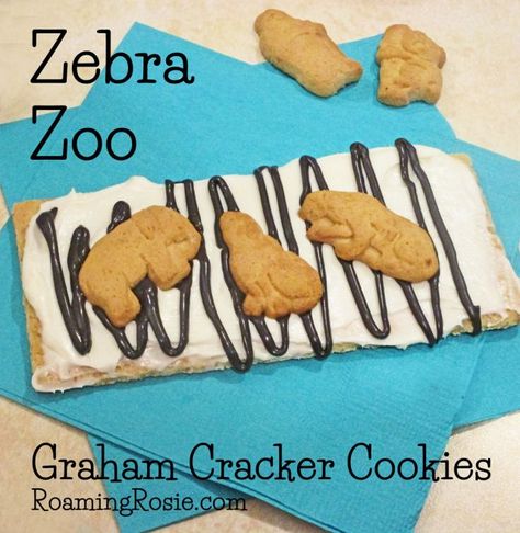 Zebra Zoo Graham Cracker Cookies Animal Themed Snacks Jungle Safari, Zoo Snacks, Zoo Crafts Preschool, Cooking Preschool, Zoo Cookies, Alphabet Snacks, Zoo Activities Preschool, Zoo Animals Preschool, Safari Vbs