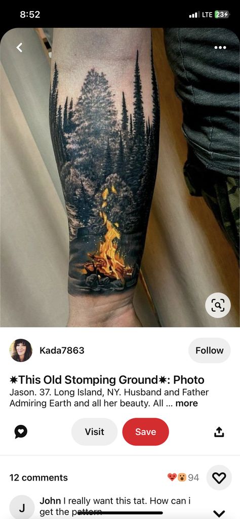 Forest Sleeve Tattoo, Mountain Sleeve Tattoo, Forest Forearm Tattoo, Jeep Tattoo, Small Nature Tattoo, Ocean Sleeve Tattoos, Calf Tattoo Men, See Tattoo, Cool Half Sleeve Tattoos