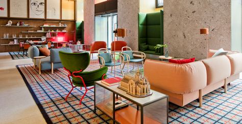 Moroso | Hotel Room Mate Giulia Room Mate Hotel, Executive Lounge, Room Mate, Milan Hotel, Lobby Lounge, Luxury Furniture Design, Hotel Interior Design, Patricia Urquiola, Hotel Interiors