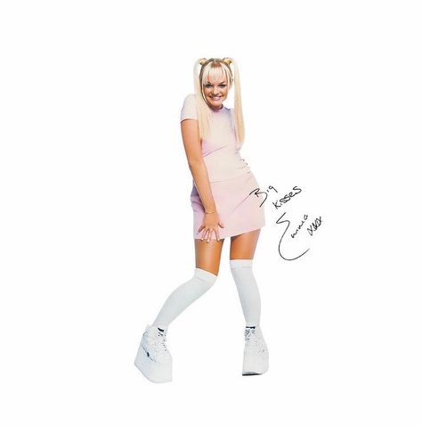 Emma Spice Girl, Baby Spice Outfits, Baby Spice Costume, Spice Girls Outfits, Spice Girls Costumes, Angel Halloween Costumes, Baby Spice, 90s Costume, Outfit 90s