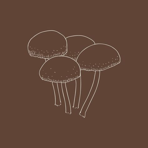 Mushroom Line Art, Phone Widget, Mushroom Wallpaper, Mushroom Drawing, Brown Mushroom, Iphone Photo App, Celestial Art, Brown Art, Phone Design