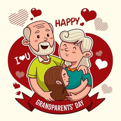 Grandparents Day Cards, National Grandparents Day, Grandparents Day Crafts, Happy Grandparents Day, Print Design Template, Family Drawing, Play School, Prints Design, Kids Clipart