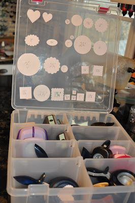 I finally found a way to store most of my shape paper punches that works well for me. I still have my border and other punches stored in a ... Paper Punch Storage, Scrapbook Room Organization, Punch Storage, Supply Organization, Art Bin, Craft Storage Organization, Paper Punches, Scrapbook Storage, Organizer Bins