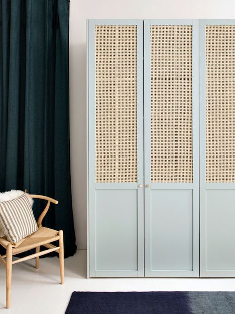 Corridor Storage, Rattan Wardrobe, Bespoke Kitchen Cabinets, Ideas Armario, Plum Living, Arch Cabinet, Wardrobe Door Designs, Bedroom Wardrobe, Wardrobe Doors