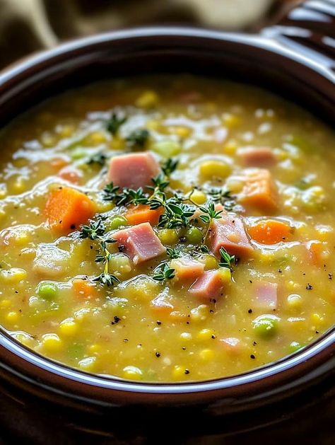 Pea Ham Soup, Split Pea And Ham Soup, Soup Crock Pot, Weekend Meal Prep, Slow Cooker Casserole, Pea And Ham Soup, Pork Salad, Ham Soup, My Weakness