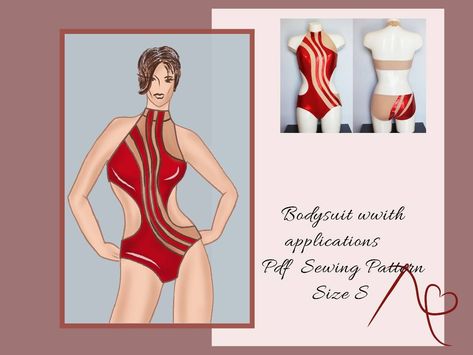 Halter Bodysuit Sewing Pattern Swimsuit Pole Dance Costume - Etsy UK