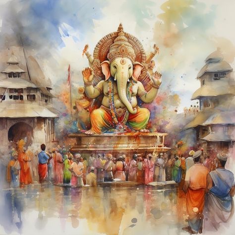 Ganpati Background, Ganesh Festival, Festival Paint, Ganpati Festival, Ganesh Chaturthi Images, Ganesh Ji, Ganesh Images, Ganesha Painting, Ganesha Pictures