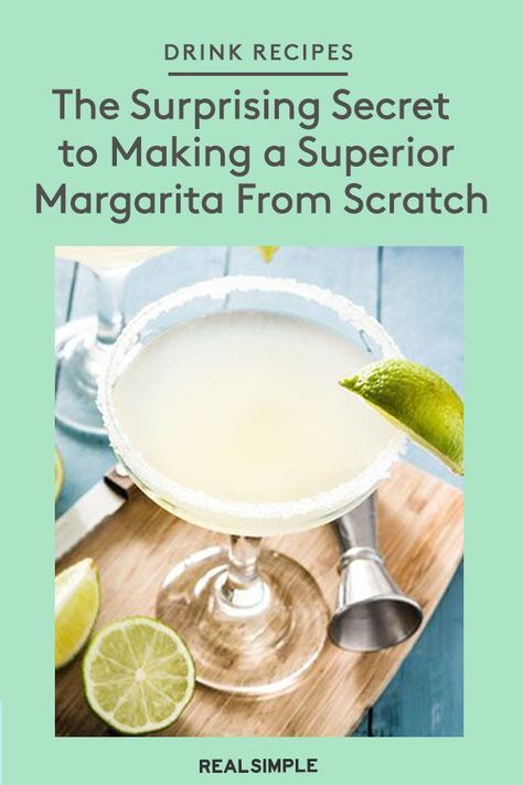 The Surprising Secret to Making a Superior Margarita From Scratch | If you love a delicious margarita while at a restaurant but can never make the same flavor at home, try this margarita drink hack for a perfect sip every time. #realsimple #drinkrecipes #drinkideas #cocktailrecipes #batchdrinks Margarita Gifts, Best Margarita, Best Margarita Recipe, Classic Margarita Recipe, Traditional Margarita, Cocktail Recipe Book, Perfect Margarita, How To Make Margaritas, Best Tequila