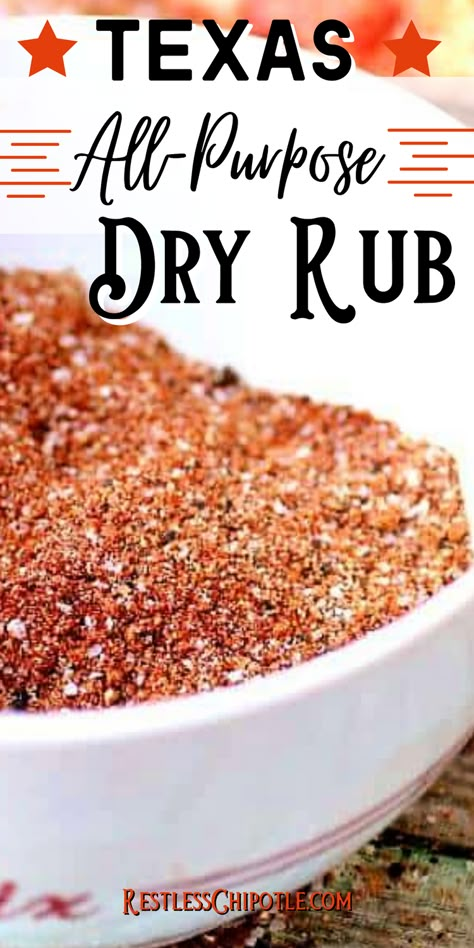 Texas Dry Rub Recipe, Homemade Meat Rub, Bbq Rub Recipe, Dry Rub For Ribs, Homemade Dry Rub, Bbq Dry Rub, Dry Rub Recipes, Dry Rubs, Homemade Spice Mix