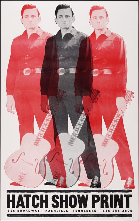 Hatch Show Print • Johnny Cash Nashville Poster, Hatch Print, Hatch Show Print, Western Posters, Concert Poster Design, Reading Projects, Birthday Flyer, Music Logo, Johnny Cash