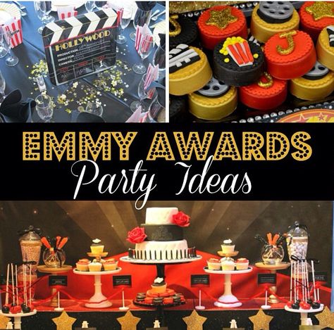 Emmy awards Hollywood Teacher Appreciation, Awards Party Ideas, Tony Awards Party, Scary Halloween Treats, Hollywood Party Theme, Awards Party, Party Themes Ideas, Hollywood Theme, Movie Birthday