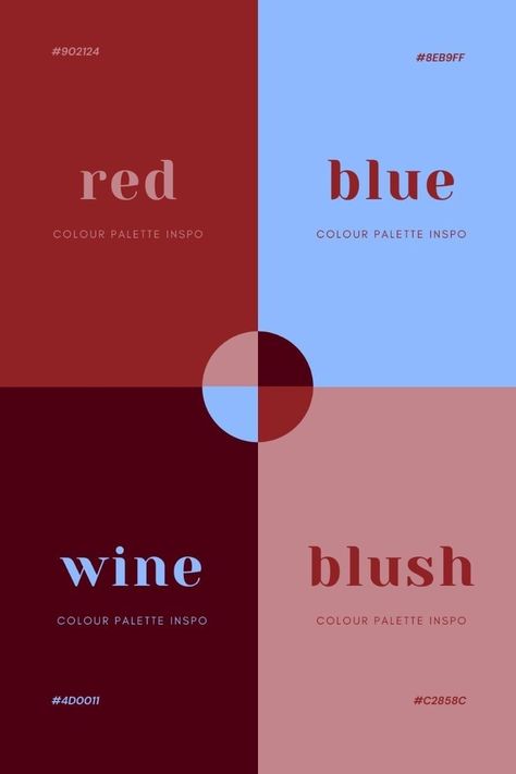 Pink Red And Blue Color Palette, Vogue Color Palette, Red Blue Pink Color Schemes, Blue Colour Palette Aesthetic, Pink Red Blue Color Palette, Grey Red Color Palette, Red And Blue Colour Palette, Blue And Red Colour Palette, Color Palette Red Blue