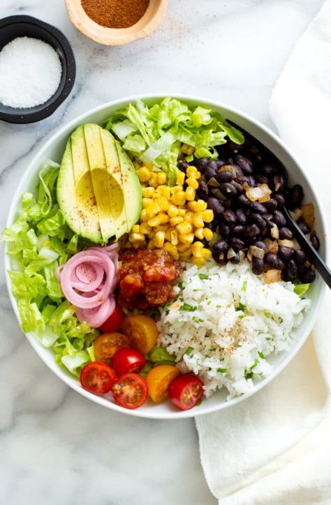 Bean And Rice Burrito, Healthy Husband, Rice And Bean Burrito, Summer Bowls, Black Bean Burrito Bowl, Rice Burrito Bowl, Bean Burrito Bowl, Bowl Dinners, Black Bean And Rice