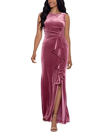 Long Women's Dresses - Macy's Velvet Formal Dress, Ruffled Gown, Full Length Gowns, Evening Gown Dresses, Sleeveless Gown, Full Length Dress, Gowns With Sleeves, Review Dresses, Maxi Gowns