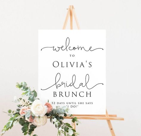 bridal brunch sign Brunch Sign, Wedding Shower Brunch, Bridal Shower Venues, Welcome Sign Bridal, Bridal Shower Inspo, Bridal Shower Balloons, Bridal Shower Backdrop, Bridal Shower Planning, Bridal Shower Photos