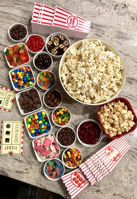 Fill-Your-Own Popcorn Box Spread by The BakerMama Chocolate Pumpkin Tart, Movie Night Under The Stars, Baked Apple Fritters, Bread French, French Toast Roll Ups, Pumpkin Tarts, Movie Night Popcorn, Movie Night Birthday Party, Night Under The Stars