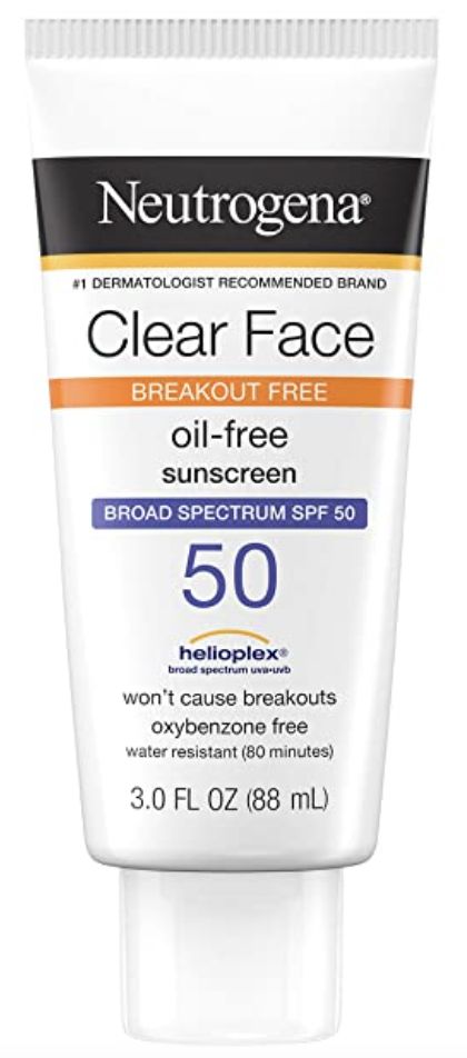 Neutrogena Clear Face Liquid Lotion Sunscreen for Acne-Prone Skin, Broad Spectrum SPF 50 Best Drugstore Sunscreen, Water Gel Moisturizer, Tanning Sunscreen, Clear Face, Facial Sunscreen, Sunscreen Spf 50, Sunscreen Lotion, Face Lotion, Broad Spectrum Sunscreen