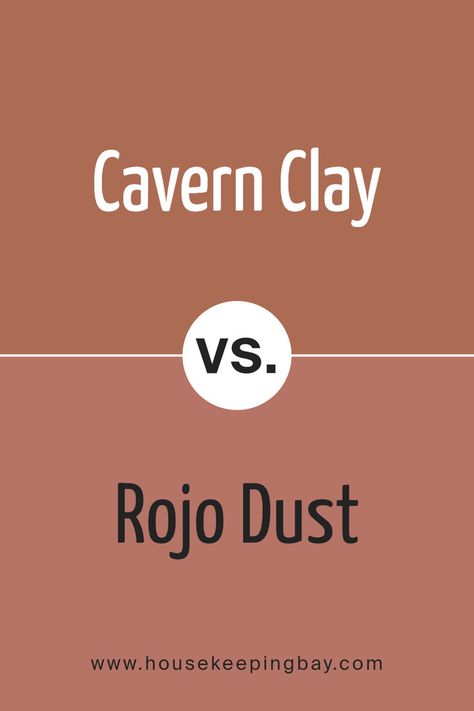 Cavern Clay SW 7701 by Sherwin Williams vs Rojo Dust SW 9006 by Sherwin Williams Sherwin Williams Rojo Dust, Rojo Dust Sherwin Williams, Cavern Clay Bathroom, Sherwin Williams Coordinating Colors, Cavern Clay, Terracotta Walls, Orange Paint Colors, Valley House, Trim Colors