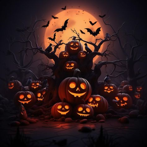 Dark Atmosphere, Haunted Woods, Glow Pumpkin, Creepy Pumpkin, Pumpkin Canvas, Halloween Post, Haunted Forest, Halloween Coloring Book, Scary Pumpkin