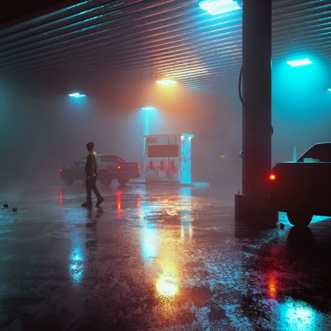 ArtStation - Daily Render 10-19-17, .nul . Wow Photo, Neon Noir, Camera Aesthetic, New Retro Wave, Edward Hopper, Neon Aesthetic, Neo Noir, Cinematic Photography, Night Aesthetic