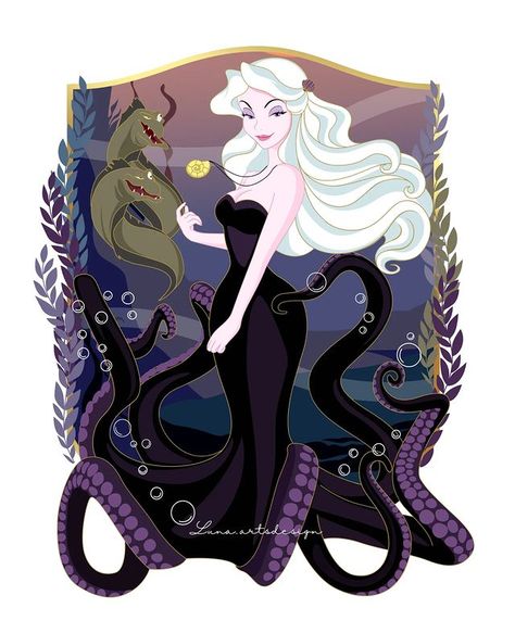 Luna.Lulu on Instagram: “📍SOLD Hello! Since The Little Mermaid will be showing soon, here's my advance the little mermaid design with Ursula. Here's my version…” Vanessa Little Mermaid, Ursula Cosplay, Mermaid Movies, Mermaid Cartoon, Disney Pixar Characters, Mermaid Design, All Disney Princesses, Dark Disney, Princess Drawings