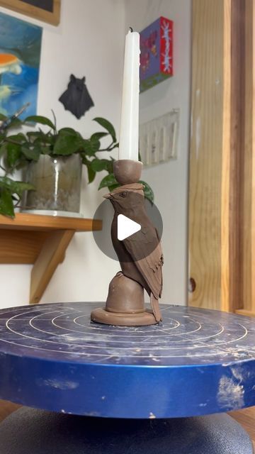 Sarah Conti ~ ceramic sculptor on Instagram: "working on a whole buncha bird candlesticks and hummingbird birthday candle holders and having a real fun, silly time!! Still deciding on when these guys will be ready, but if you want to be among the first to know you can sign up for my email list at the link in my bio that says ‘Sarah J Conti ceramics’ ! 🐦‍⬛🕯️🦜🎂" Birthday Candle Holder, Bird Candle Holder, Sculptor, Ceramic Pottery, Birthday Candles, Candle Holders, Candles, Ceramics, Birthday