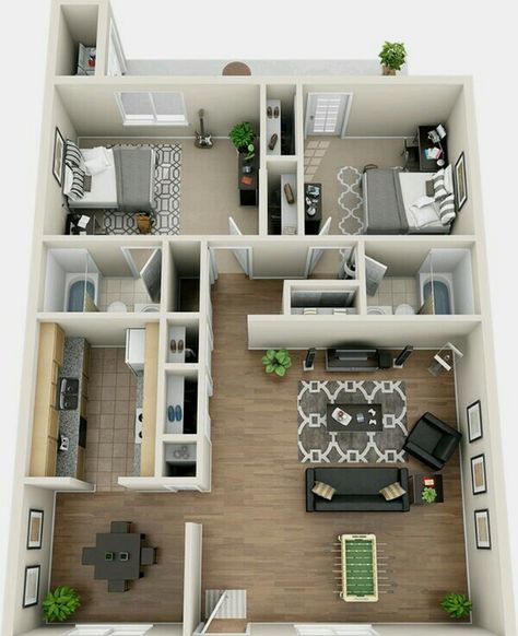 Small Condo Floor Plans, Simple Apartment Layout, Small Apartment Layout 2 Bedroom Interior Design, Two Bedroom Apartment Layout Floor Plans, Two Bedroom Condo Floor Plan, Apartment Layouts 2 Bedroom, Condo Apartment Layout, 2 Bedroom House Layout Bloxburg, Two Bedrooms Apartment Floor Plan